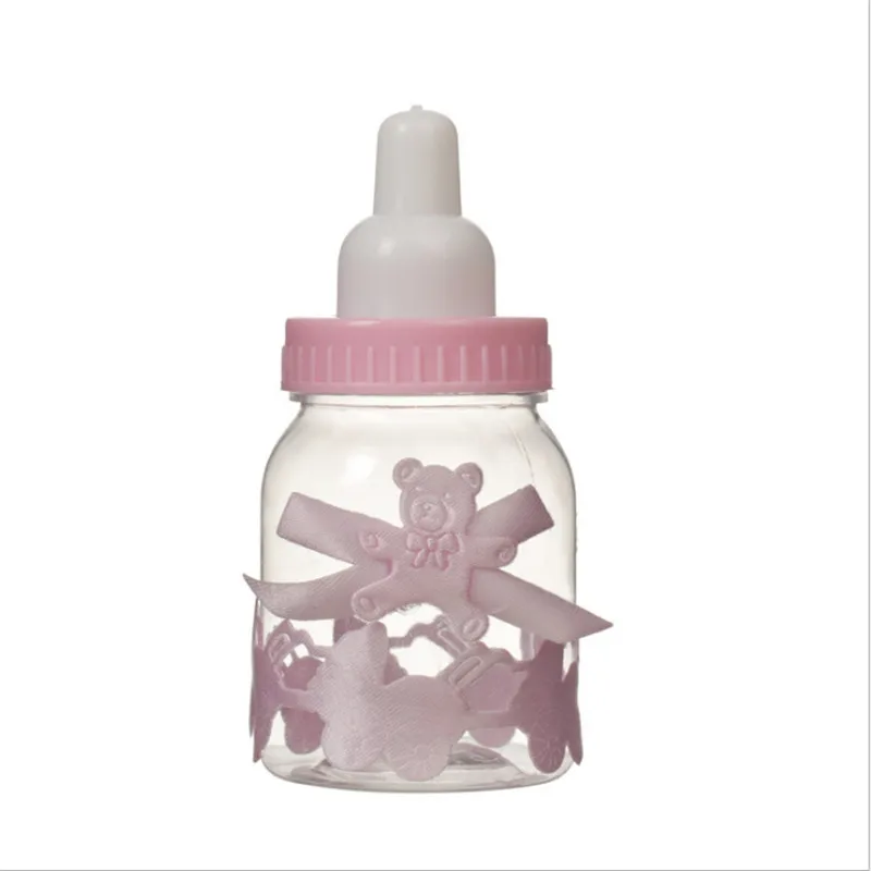 6 шт розовый/синий в форме соски бутылки с бантом для гостей ребенка душ конфеты сладкая коробка BottleDIY день рождения стаканчики для вечеринки, подарков - Цвет: as picture