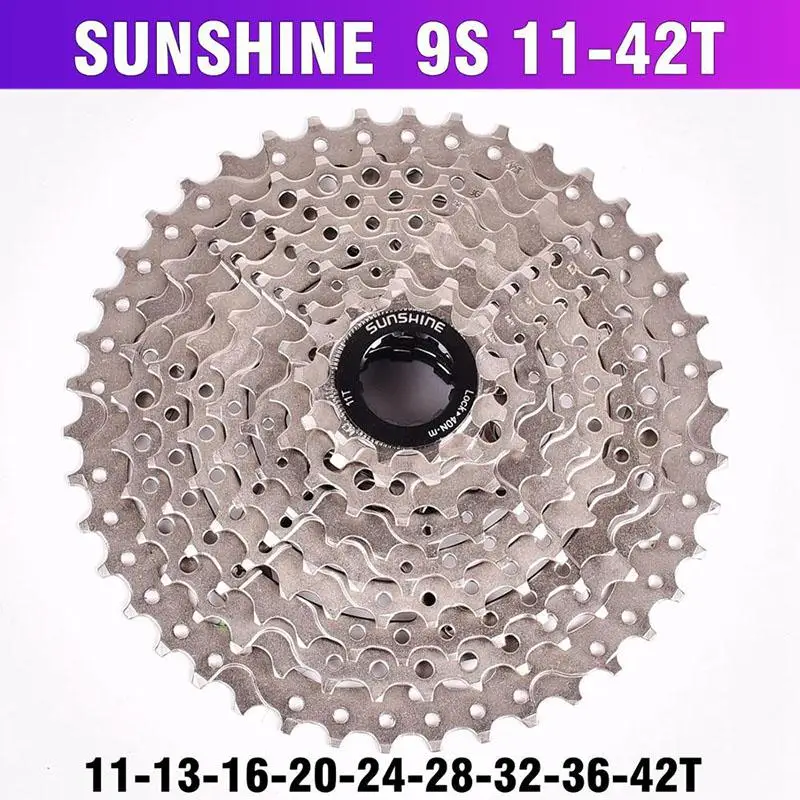 Велосипедная кассета Freewheel SUNSHINE MTB Горный 9S 9 скоростей маховик запчасти для велосипеда с резьбой 11-32T36T40T42T50T