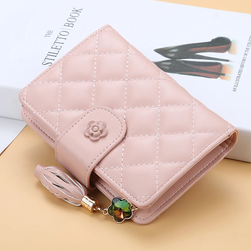 Tanie 2019 luksusowe marki skórzane portfele kobiety krótki zamek portmonetki składane portfele sprzęgła portmonetka damska posiadacz karty kredytowej