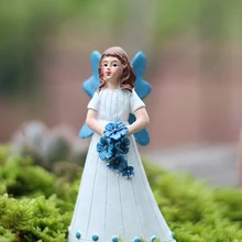 Микро-пейзаж смолы белые статуи Феи миниатюрные украшения сада наружные цветочные украшения