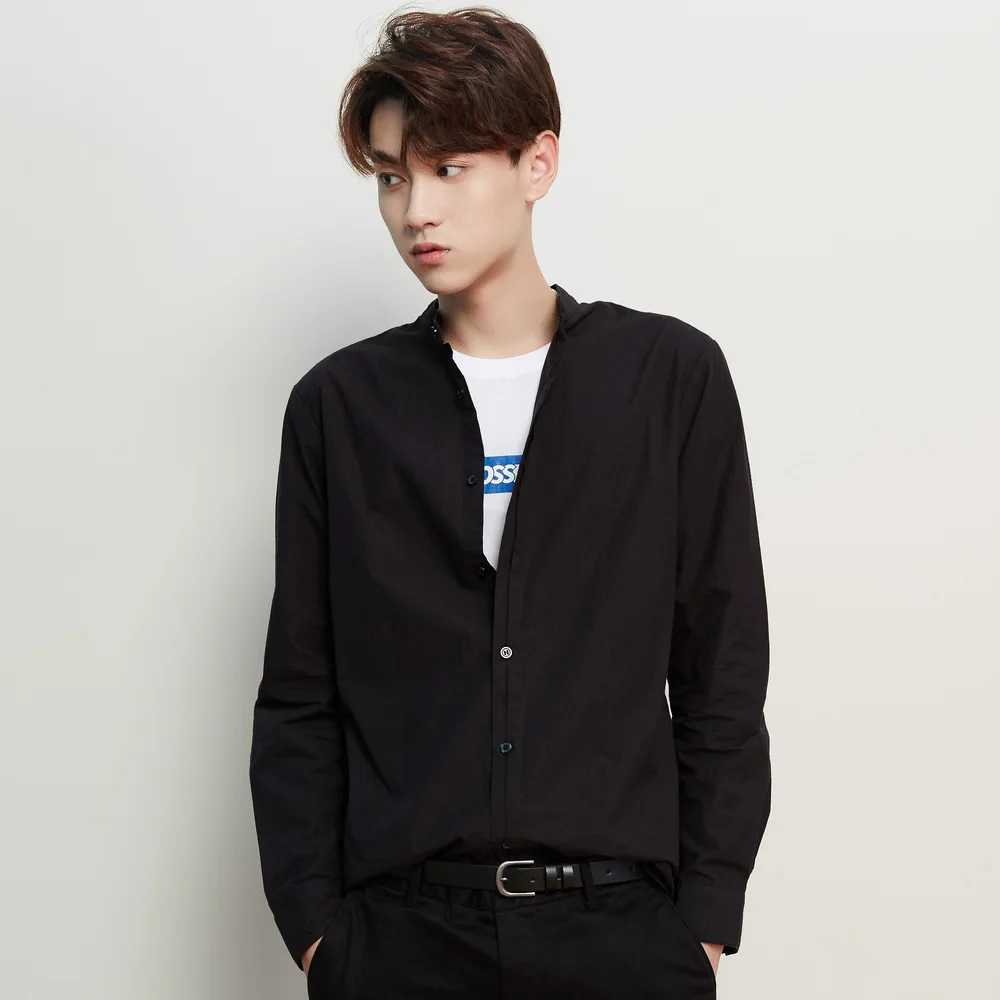 Beste Metersbonwe Merk Mannen Nieuwe Casual Shirts 2019 Lente Herfst Mannelijke Slanke Lange Mouwen Shirts Reguliere Katoen Mannelijke Tiener Tops