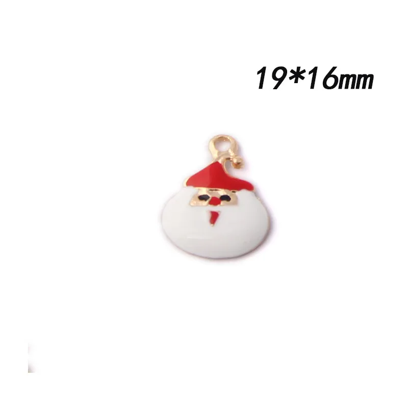 Мини-заказ подвески эмалевый сплав Рождественский стиль Санта-Клаус дерево колокол цветок Плавающие Подвески 10 шт подвеска - Окраска металла: 1 19x16mm