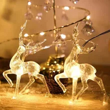 

LED Sika Deer 10 String Lights Christmas Elk-shaped Decoration Xmas Tree Lantern Christmas Decoration Home 2022 Happy New Year