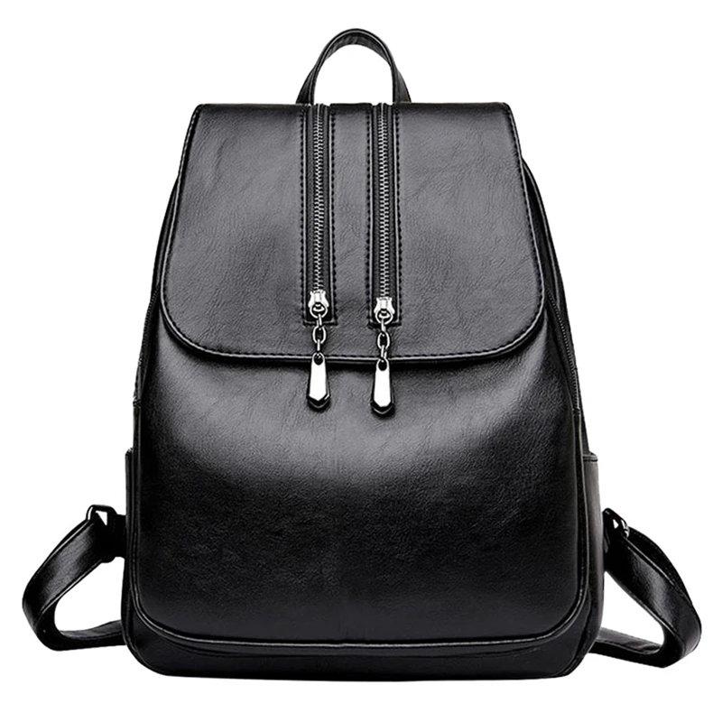Aelicy женский рюкзак для путешествий, школьная сумка высокого качества из искусственной кожи, женская сумка для компьютера, сумка через плечо, многофункциональная сумка 1105 - Цвет: BK