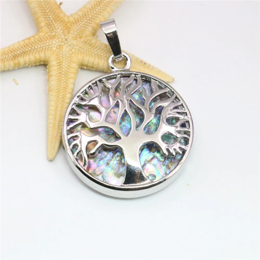 

The Wishing Tree Abalone Seashells Natural Sea Shells Pendant Alloy Fashion Jewelry Making Design DIY Decorative For Women Girls