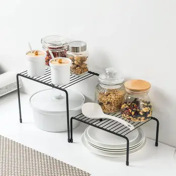 

Iron Kitchen Storage Rack Closet Shelf Dish Drying Rack Spice Jars Holder Seasoning Bottles Shelves Spice Rack Kitchen Organizer