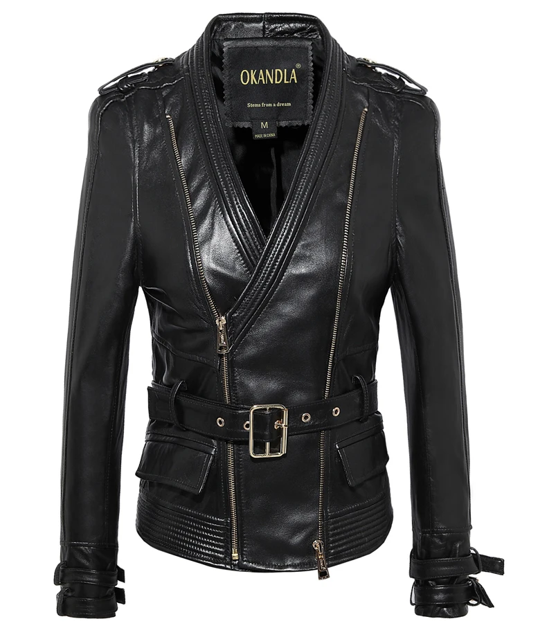 Бесплатная доставка модные приталенные куртки из натуральной кожи. Азиатская