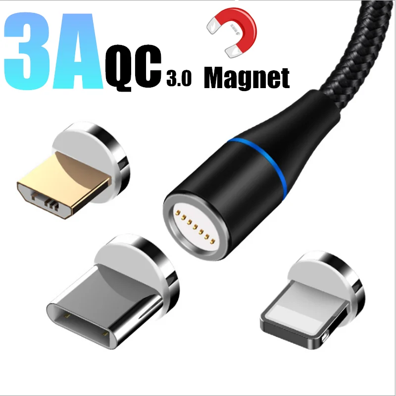 Магнитный кабель для передачи данных для быстрой зарядки 3A type-C/Micro USB для samsung Galaxy S9/S9 Plus/S10/S10e/S10 Plus LG G7 G5/G6