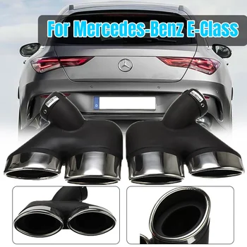 

2x Dual Exhaust Muffler Pipe Trim Stainless Steel For Mercedes-Benz E-Class W211 E260 E240 E320 E350 E430 E55 For AMG 2002-2007