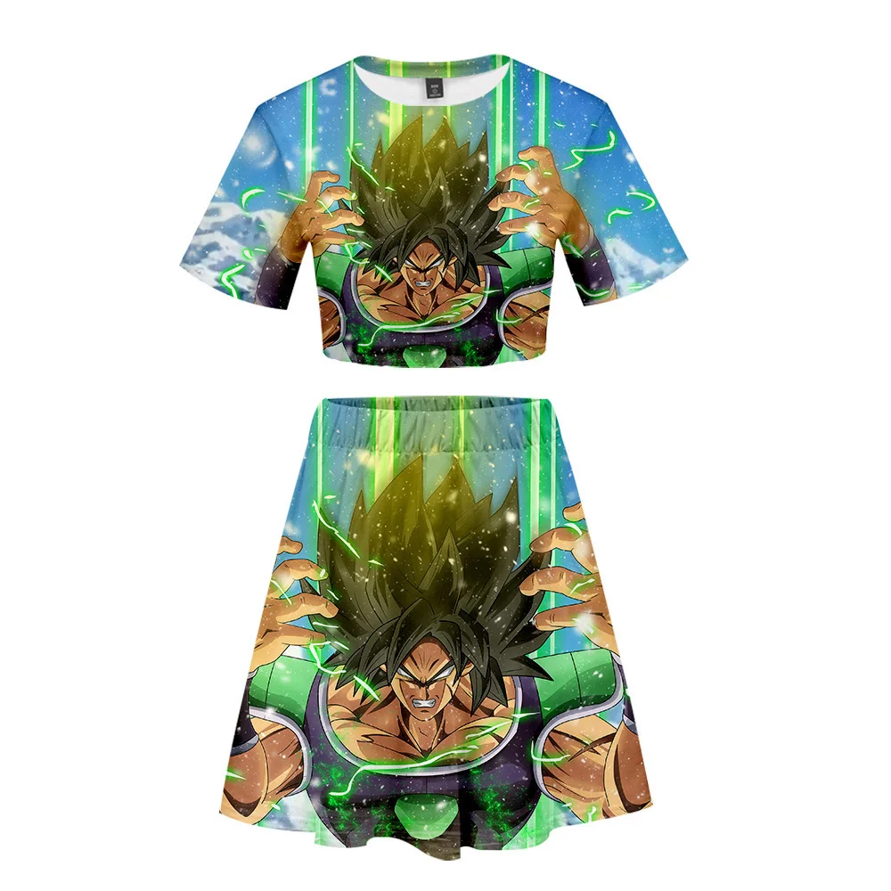 Предоставляем стиль Dragon Ball серии 3D цифровая печать Летняя короткая юбка комплект