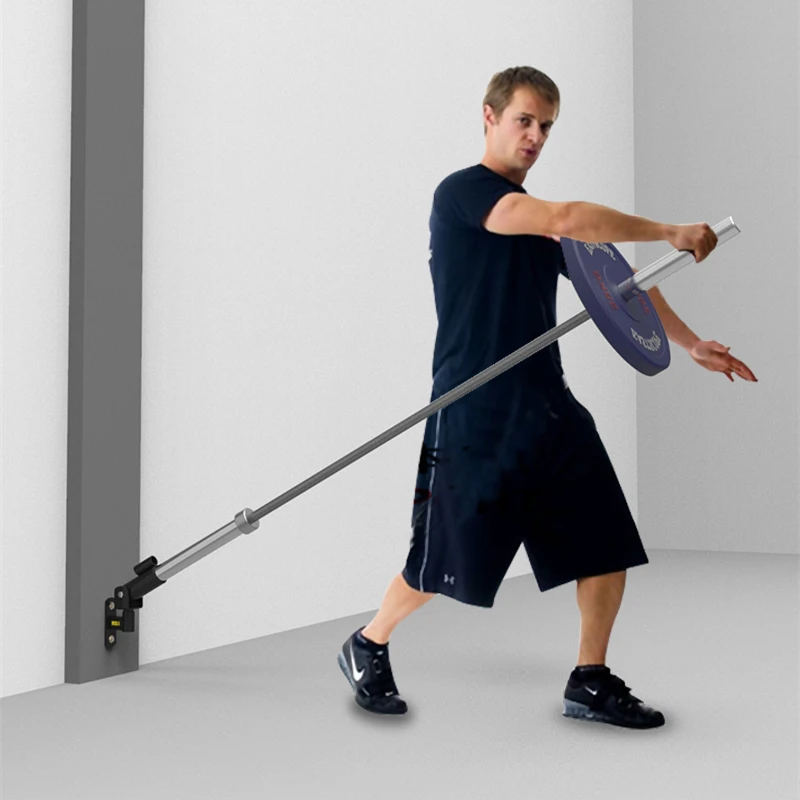 Wall Mounted Barbell Training Frame Gym Home Fitness Swivel Tbar Row