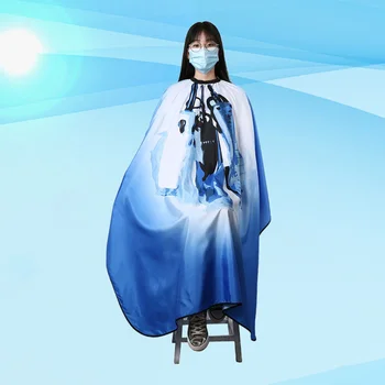 

Haircut Hairdressing Cape Cloth Apron Retro Stripped Hair-cutting Apron Hair Styling Cape Salon Equipment (Blue)