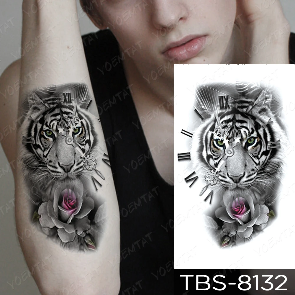 Tatouage Tigre Femme Signification Autocollant De Tatouage Temporaire Pour Hommes Et Femmes, Jaguar, Montre,  Tigre, Lion, Animal, Rose, Tato, Petit Bras, À Paillettes, Imperméable, Art  Corporel Pour Enfants - Tatouages Éphémères - AliExpress
