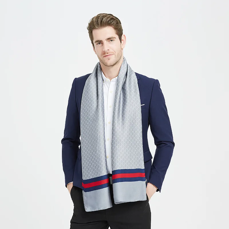 Bufandas de seda nueva tendencia europea y americana para pañuelos de doble cara, bufandas largas de negocios, regalo, Otoño e Invierno - AliExpress Accesorios para la ropa