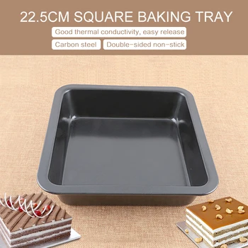 

Convenient Square Non-stick Bread Cake Oven Easy To Clean Square Black Baking Tray DIY Kitchen Baking Rolling Tray Backen Roll