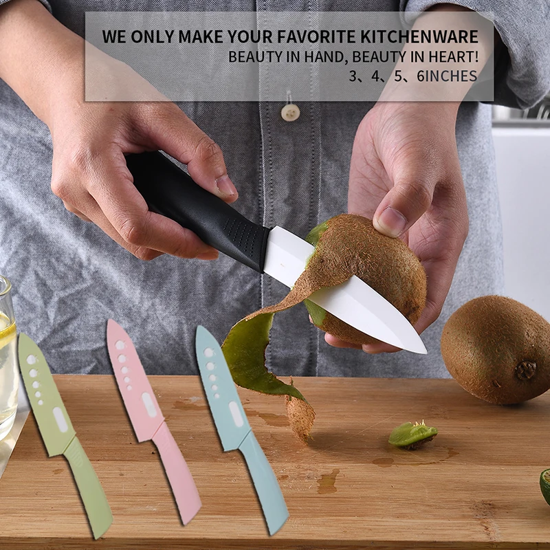 Candy Color ceramic Paring Knives Portable Protective Cover Sharp Fruit