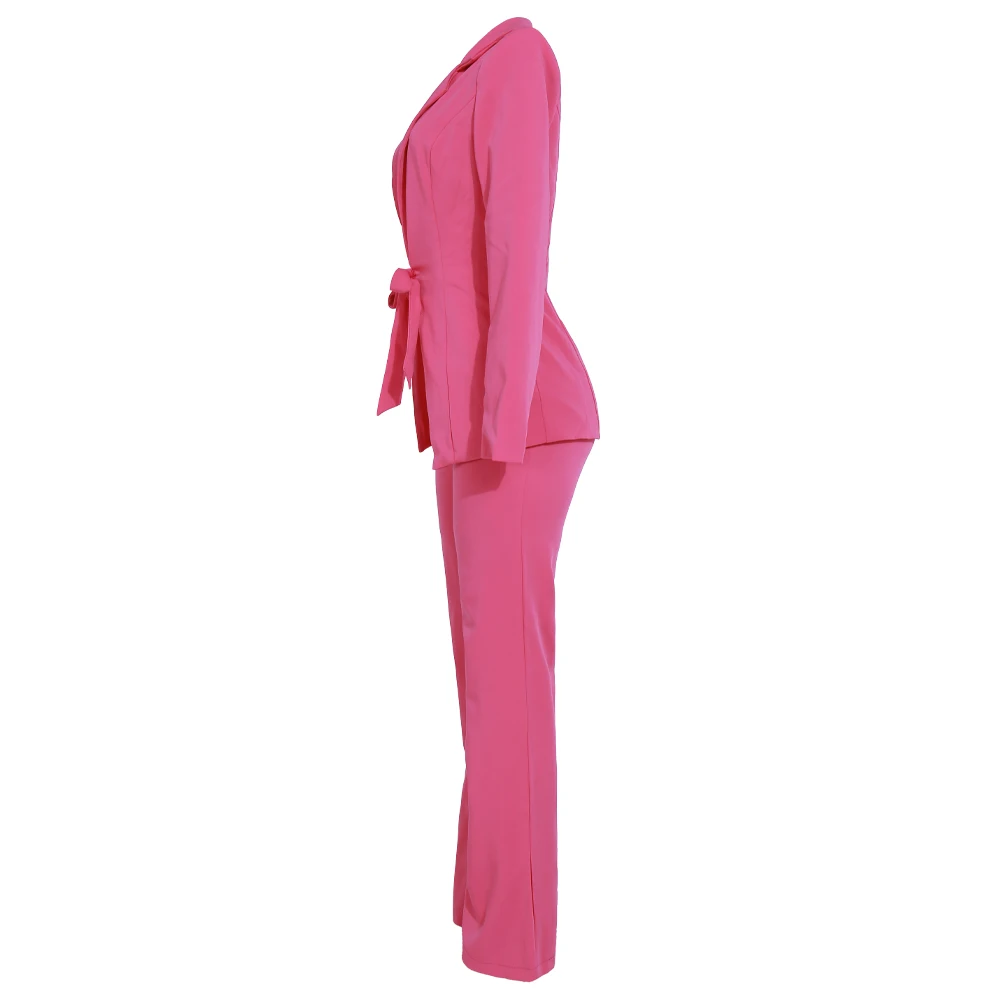 Missord, сексуальный Блейзер и штаны, комплект из двух предметов, с бантом, для девушек, элегантный, женский, официальный, женский костюм, комбинезон, FT19445