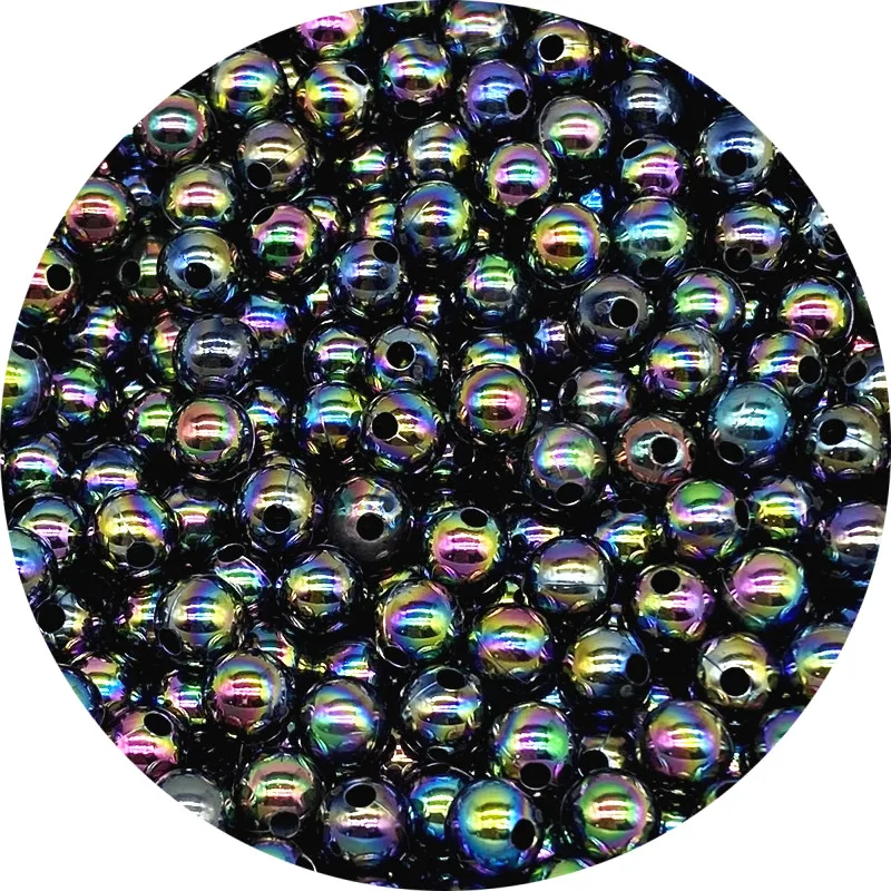 PERLES ACRYLIQUES : 100 grenouille multicolore de 10mm