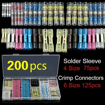 

200PCS Heat Shrink Connector Soldered Seal Wire Connectors & Heat Shrinkage Crimp Wire Connectors Kit electrical connectors