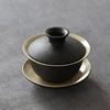 LUWU black ceramic gaiwan teaup Kung fu tea sets 130ml ► Photo 2/4