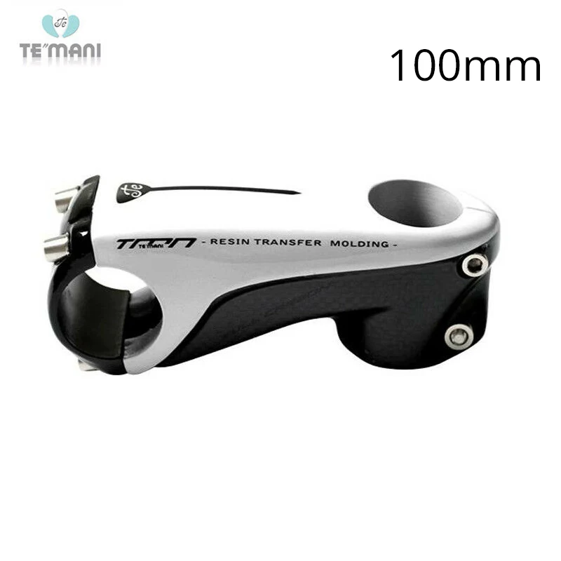White 100mm TEMANI велосипедный руль стебли Горный Дорожный велосипед из углеродного волокна 31,8*80/90/100/110 мм легкий вес 1-1/" складной велосипед - Цвет: White 100mm