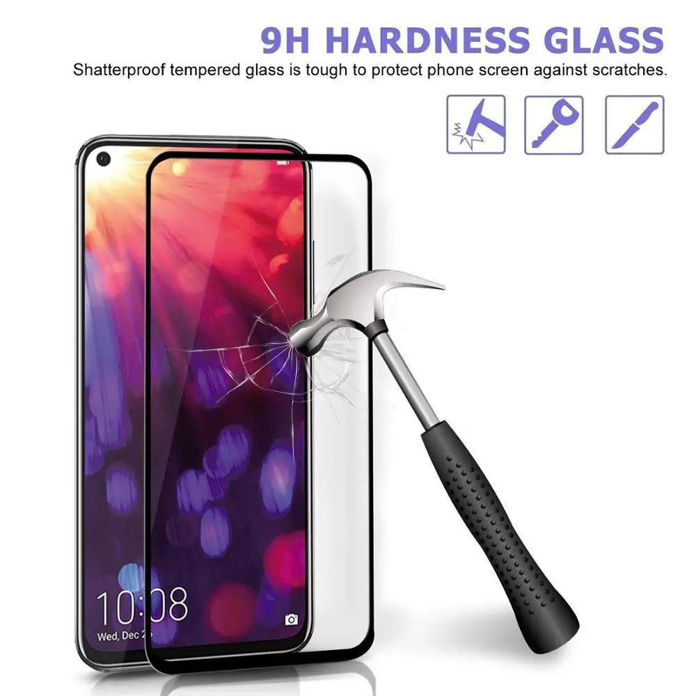 500 штук, защитное закаленное стекло с полным покрытием для huawei Honor 20 Pro 20i 10 10i 9i 9N V9 9X9 Lite, Защитная пленка для экрана