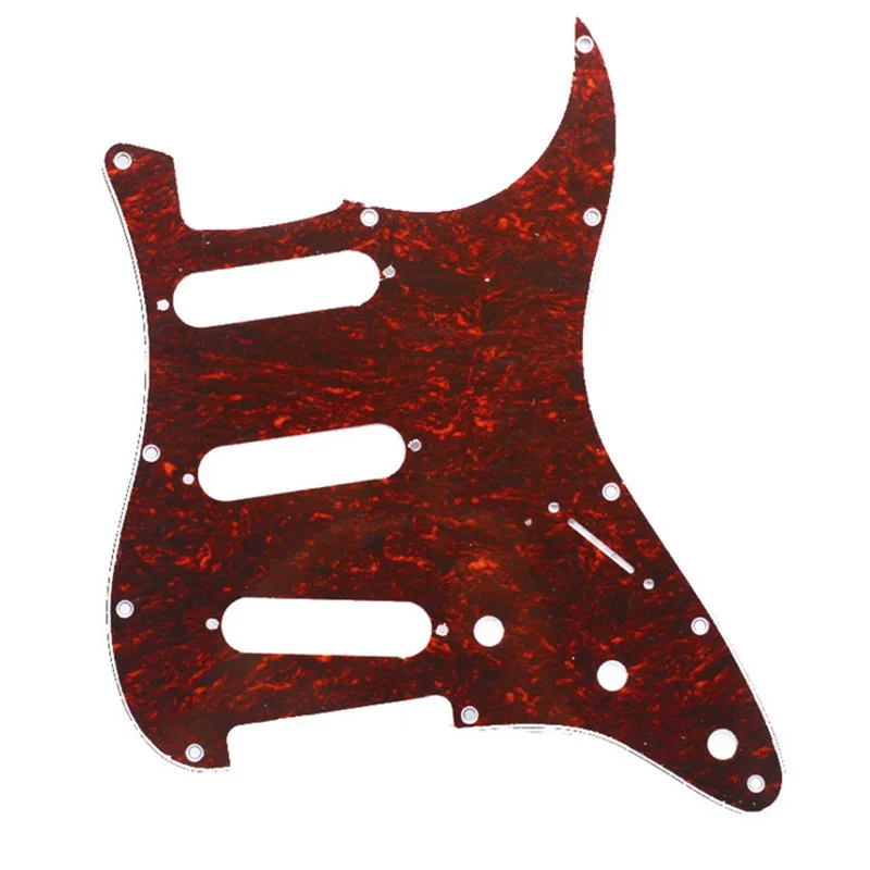 11 отверстий Strat ST SSS однокатушные звукосниматели гитара накладка царапина пластина с винтами для американской гитары 62 Stratocaster - Цвет: red shell
