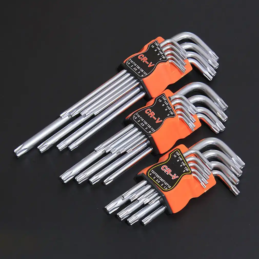 9 pcs plum star hex key wrench sets torx l s