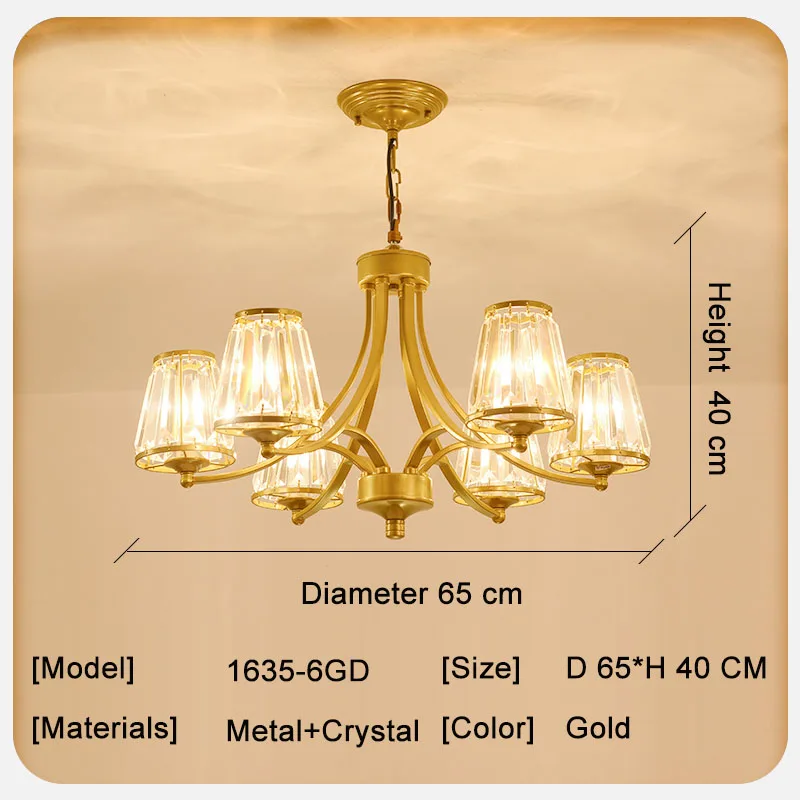 6 Light Gold Хрустальные потолочные светильники хрустальная лампа круглый хрустальный светильник люстры де Сала серебро или золото Быстрая - Цвет абажура: 6 Light Gold