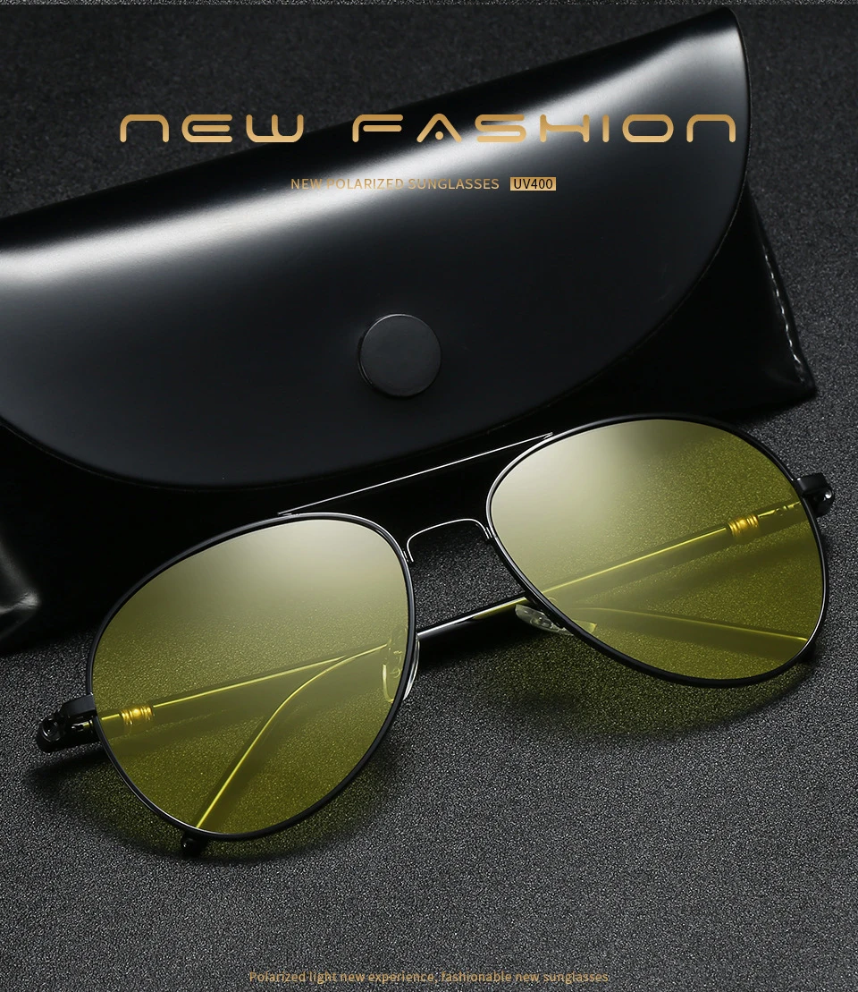 VCKA поляризованные фотохромные солнцезащитные очки в стиле пилота, очки ночного видения для вождения, меняющие цвет, UV400, мужские и женские очки