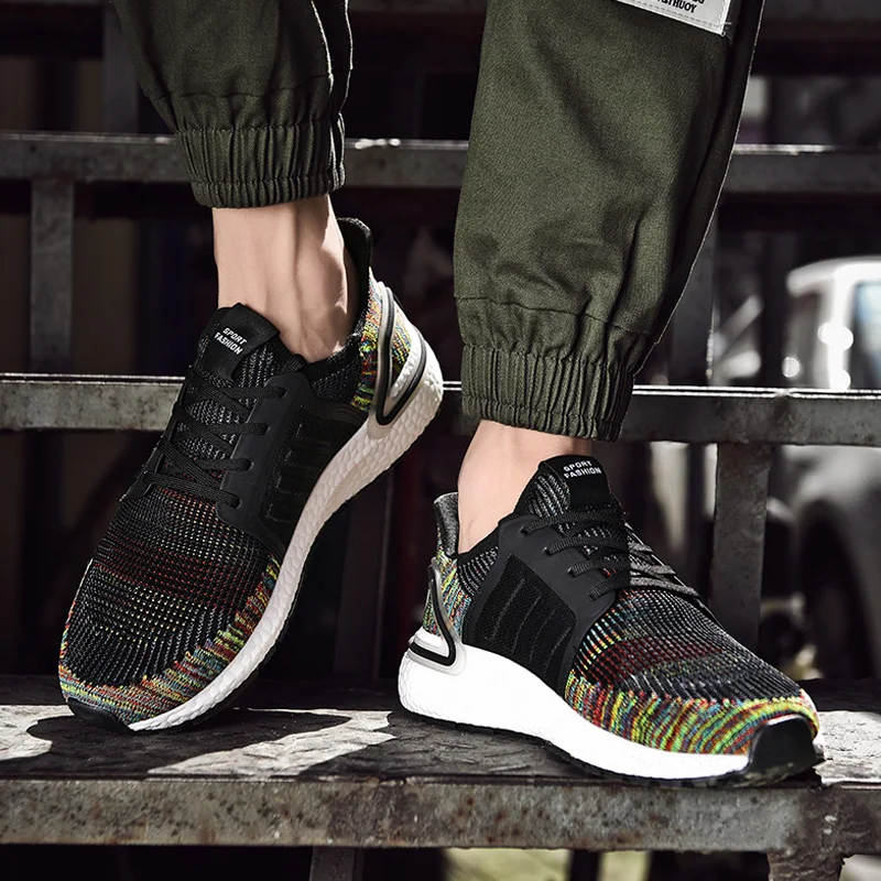 2019 Для мужчин массаж сетки UltraBoost Спортивная одежда для бега обувь дышащая мужская уличная спортивная обувь Размеры; большие размеры 39-47