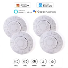Capteur de dioxyde de carbone WIFI intelligent, température de formaldéhyde RH, détecteur d'alarme, moniteur d'air Tuya Smart Life, domotique
