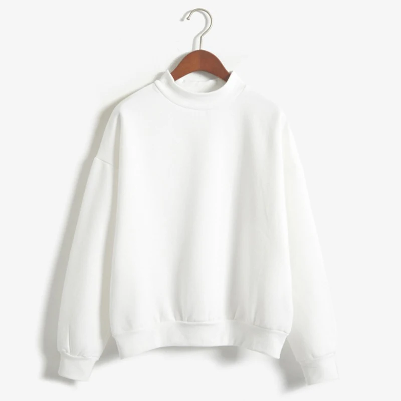 2019 New Women Sweater Thickened Plus Velvet Solid Color Sweater Loose Large Size Candy Color Small Stand Collar Pullover Shirt 2019 New Women Sweater Thickened Plus Velvet Solid Color Sweater Loose Large Size Candy Color Small Stand Collar Pullover Shirt