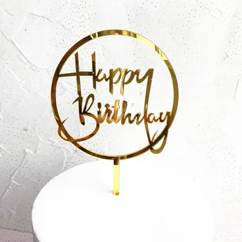 

Copyright Cake Decoration Handwritten HAPPY Birthday Circle Happy Birthday Acrylic Cake Insertion Cake Inserted Card