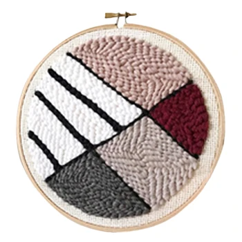 

DIY Knitting Wool Rug Hooking Kit Handcraft Woolen Embroidery Creative Gift with SKC Wooden Punch Needle - Line Surface Cutting