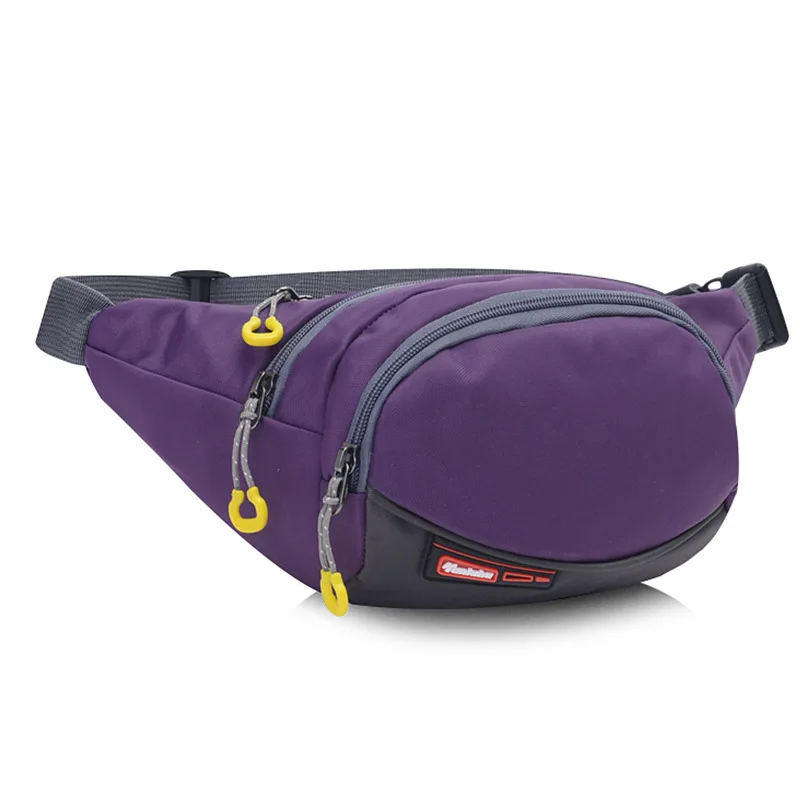 PURPLE Сумка на ремне поясная сумка для поясной сумки мужской Сак банан на мешке удобный кошелек для денег дорожная альпинистская поясная сумка - Цвет: PURPLE