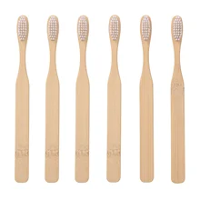 4, 6 штук в партии, Портативный бамбук Зубная щётка с плотной щетиной ручная Зубная щётка es для взрослых Уход за полостью рта для чистки инструменты для ухода за глазами