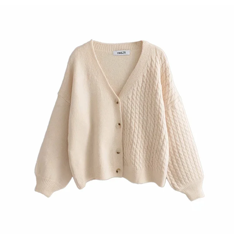 

Network Red Sweater Cardigan Women's Loose-Fit Early Autumn New Style Korean-style Students Short Knitted Sweater Coat Solid Col