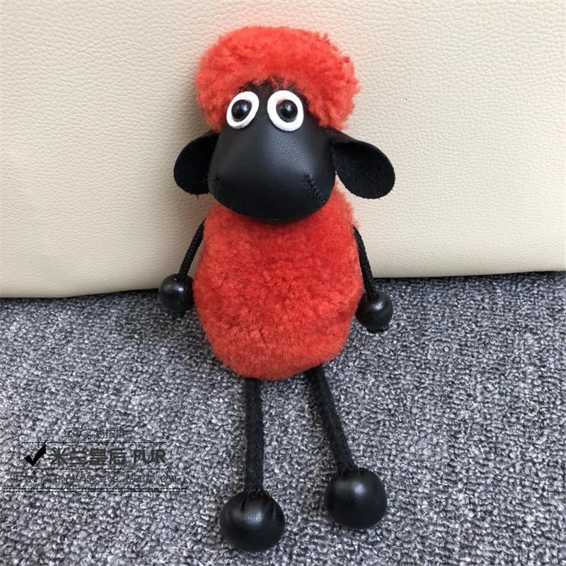 Брелок для ключей Shawn Juguetes Sheep, Сумка с орнаментом, настоящая овечья шерсть, меховой брелок, Мультяшные плюшевые игрушки, автомобиль брелок, подарок для женщин и детей