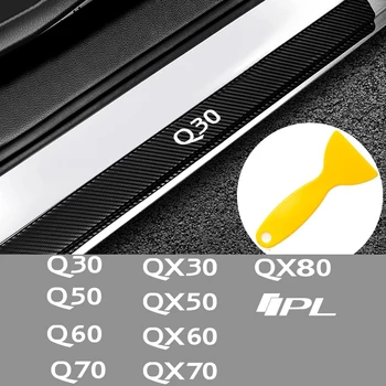 

4PCS Car Carbon Fiber Door Sill Protect Sticker Threshold Decor Decal for INFINITI Q30 Q50 Q60 Q70 QX30 QX50 QX60 QX70 QX80 IPL