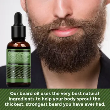 

Men Oil Beard Mustache Growth Essential Oil Fast Enhance Facial Whiskers 30ML