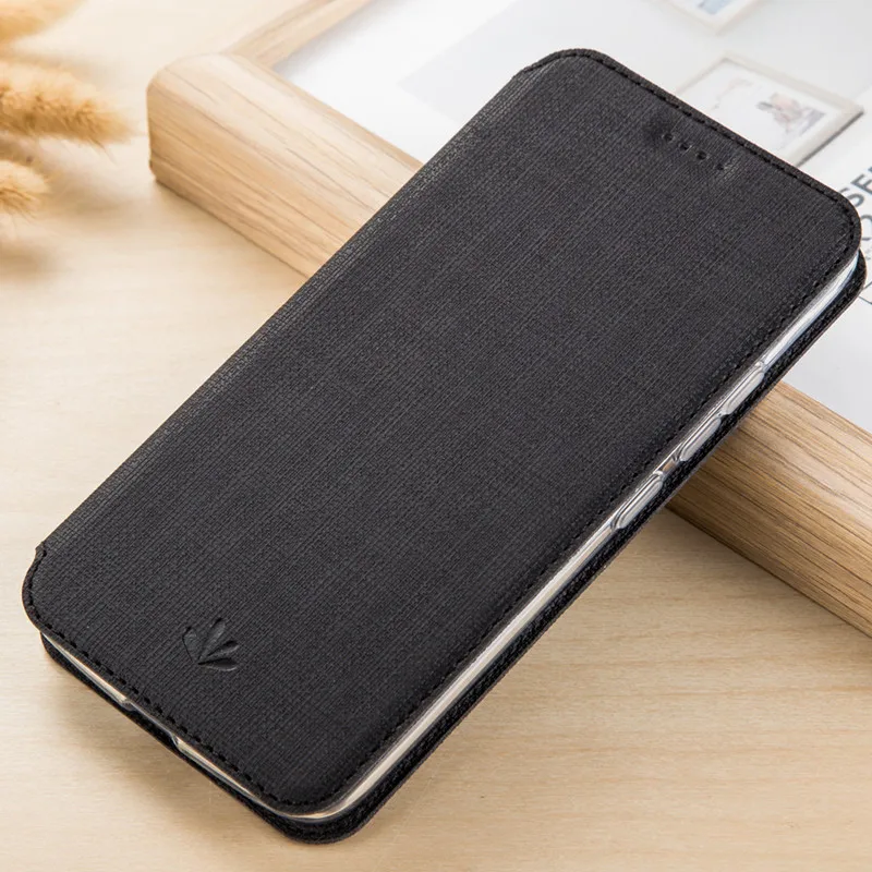 Для Xiaomi Mi a1 A2 A3 Роскошный Матовый кожаный бумажник слот для карт тонкий чехол Магнитный чехол С Откидывающейся Крышкой-подставкой - Цвет: Черный