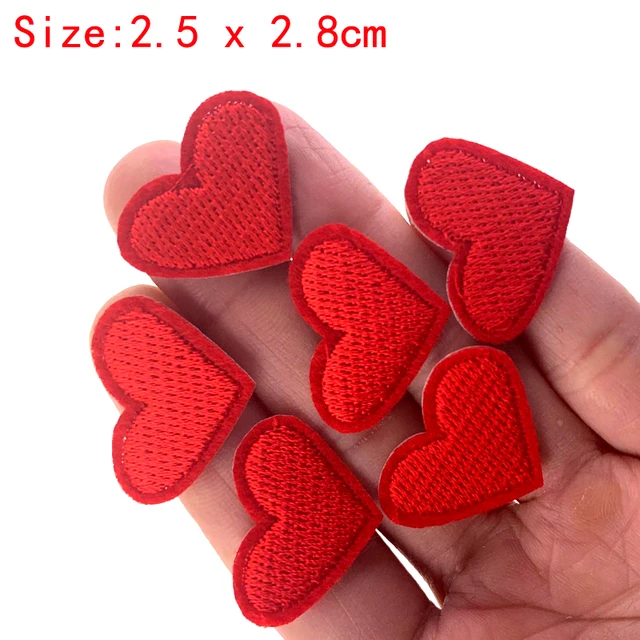 5Pcs Embroidery patches for clothing Heart Butterfly Star Bee Cherry iron on patches fabric for cap bag accessories Heart