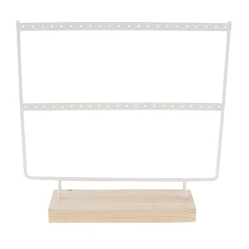 

Wood 44 Holes Earrings Organizer Holder Necklaces Rack 2 Layers Jewelry Display Stand Jewelry Accessories Jewelry Findings