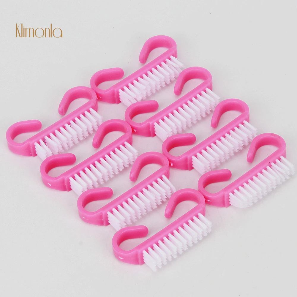 

100Pcs Potable Pink Cleaing Brushes Pedicure Nail Brush Clean Dust Professional Nail Art Accessories Manicure Care Tools