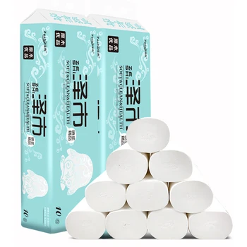 

10 Rolls 3 Layers Bamboo Pulp Roll Paper Baby Household Paper Napkins Paper Towels Household Kitchen Toilet Paper Wetable Paper