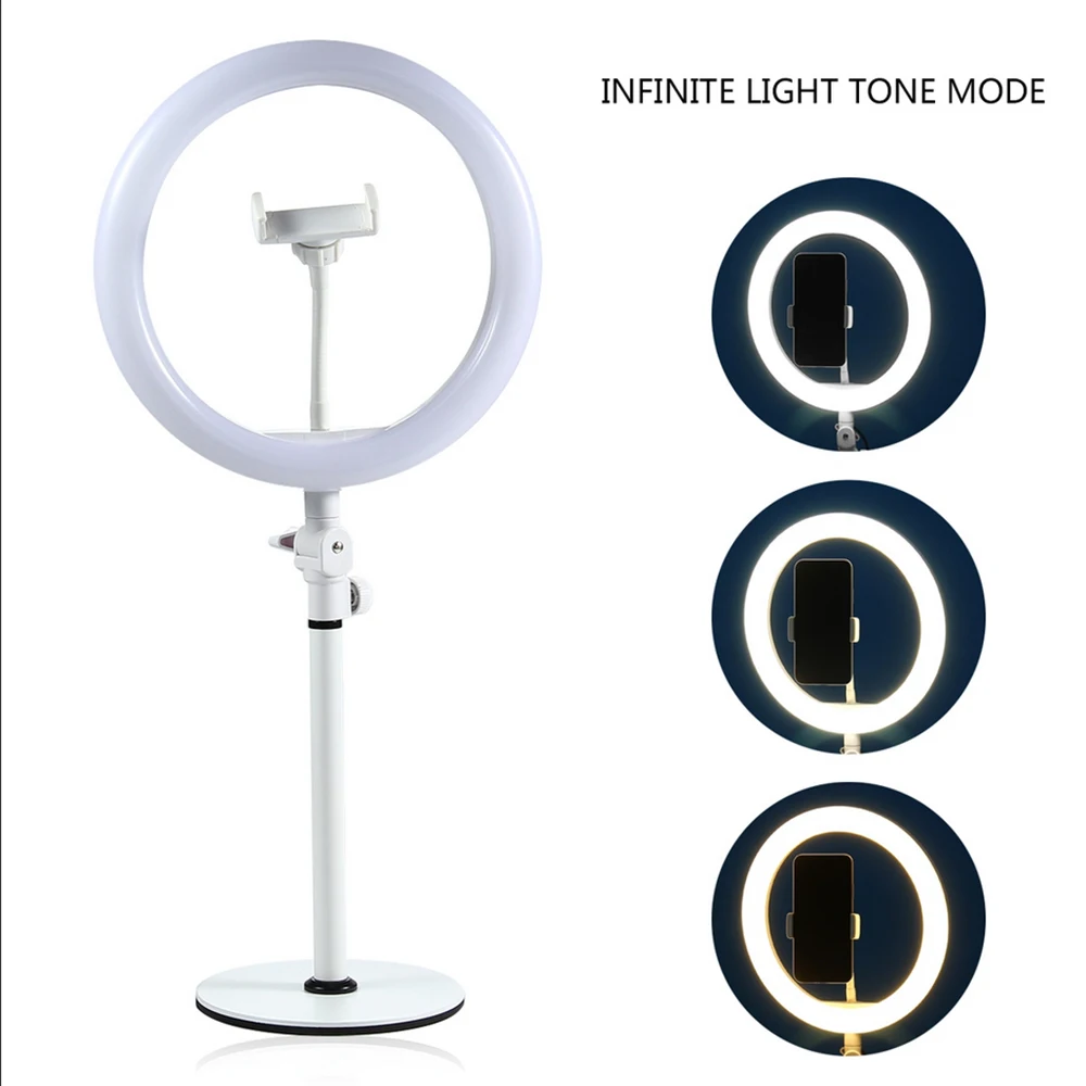 10" LED Ring Light for Makeup Mirror Fill Light Dimmable Lamp Studio Photo Phone Video Live Photography Selfie Light USB Cable