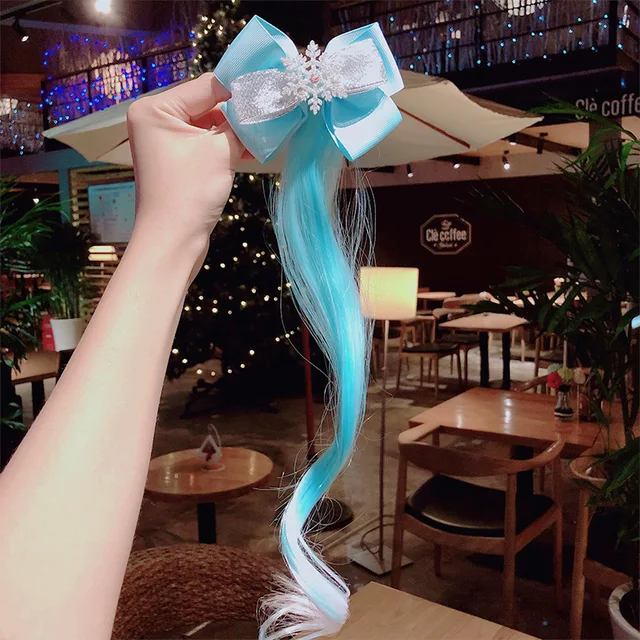 2021 New Girls Cute Cartoon Bow Butterfly Colorful Braid Headband Kids Ponytail Holder Rubber Bands Fashion Hair Accessories 16