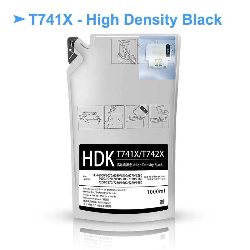 Vivid 1000ML T7414 T741X Ink Packs Dye Sublimation Ink Pack For Epson SureColor F6000 F6070 F6200 F6270 F7000 F7200 F7270 F9200