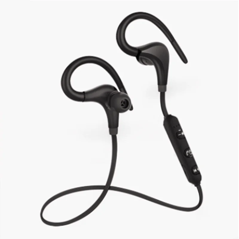 Black Bluetooth наушники, Спортивные Беспроводные наушники, мини гарнитура, Bluetooth гарнитура с микрофоном, скрытые Наушники для iPhone, всех смартфонов - Цвет: Black